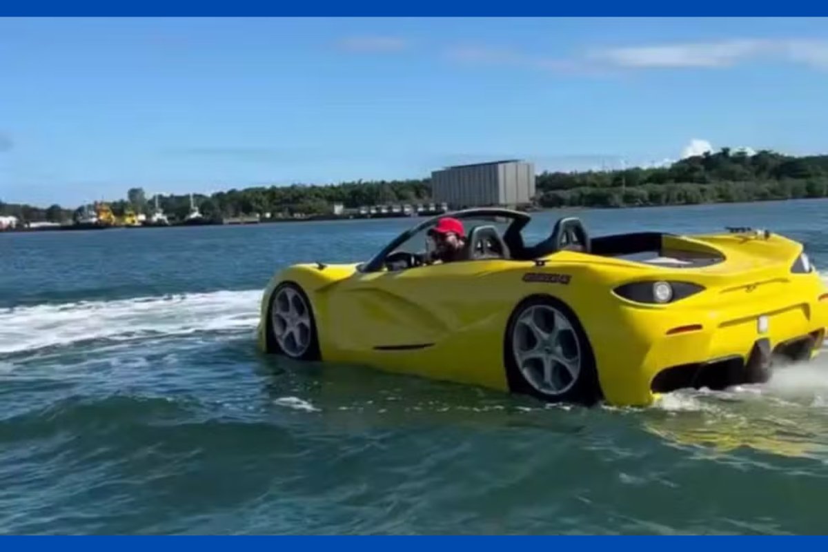 Vídeo: 'Carro aquático' que pode chegar a 80km/h viraliza nas redes sociais ao ser visto em praia de Salvador
