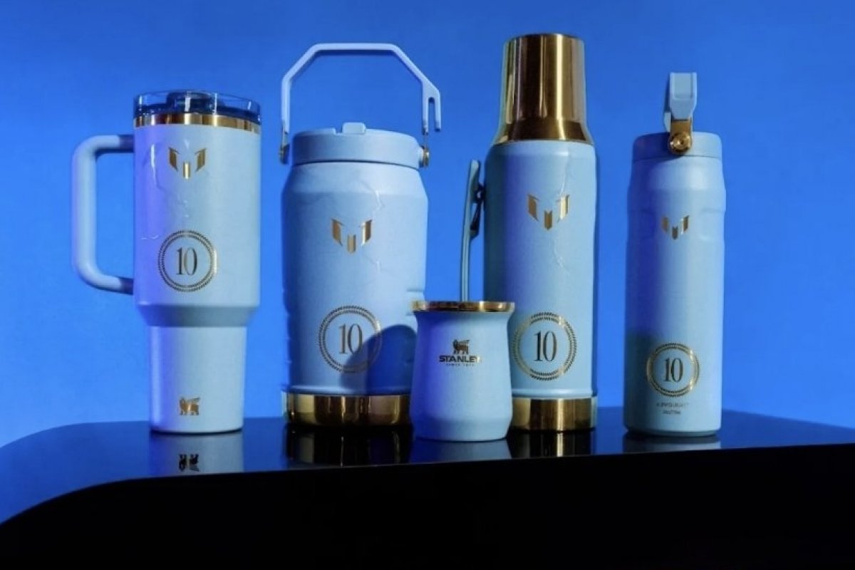 Collab Stanley 1913 x Messi tem itens esgotados no site oficial da marca poucas horas após lançamento!