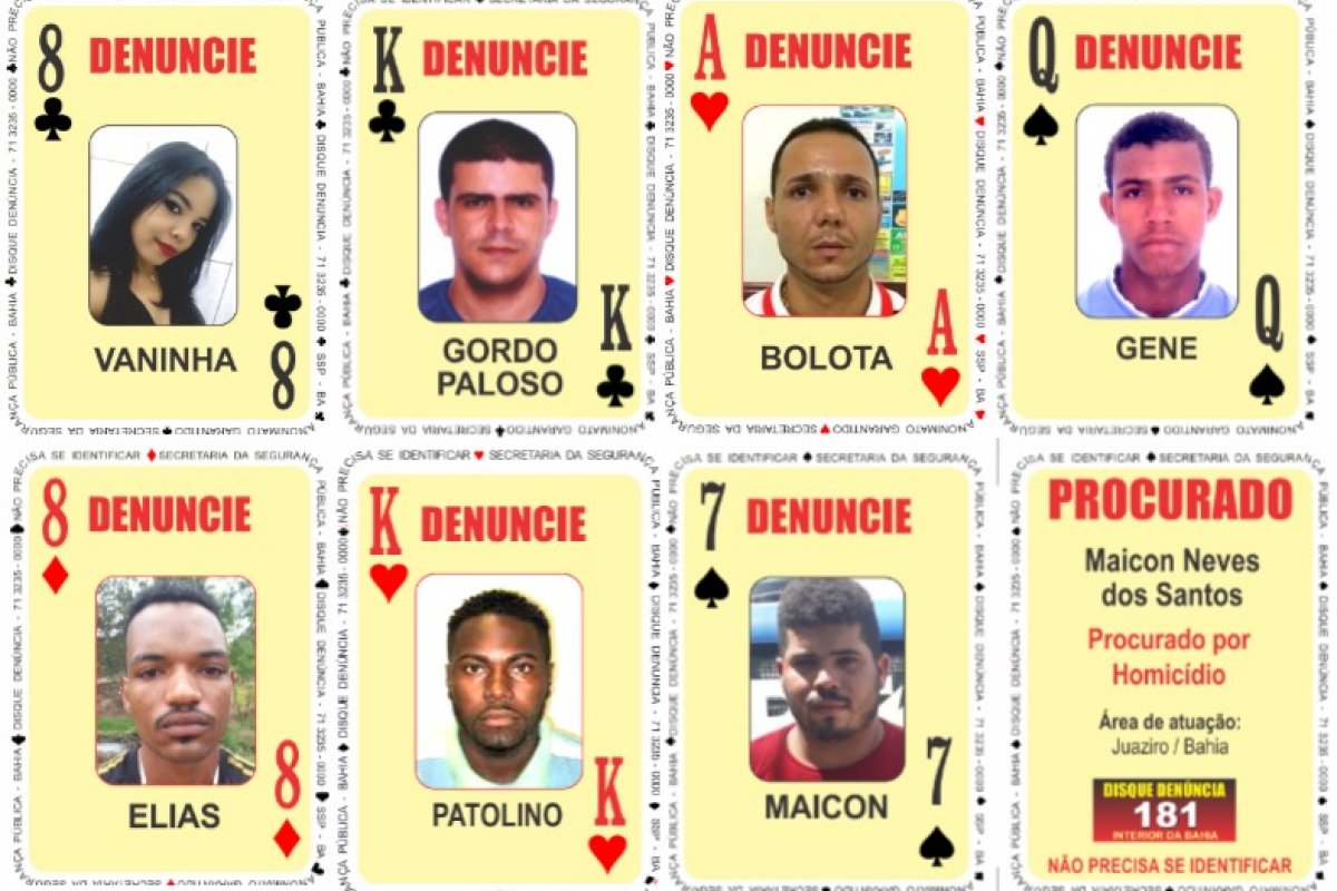 Sete pessoas são adicionadas ao baralho do crime da SSP