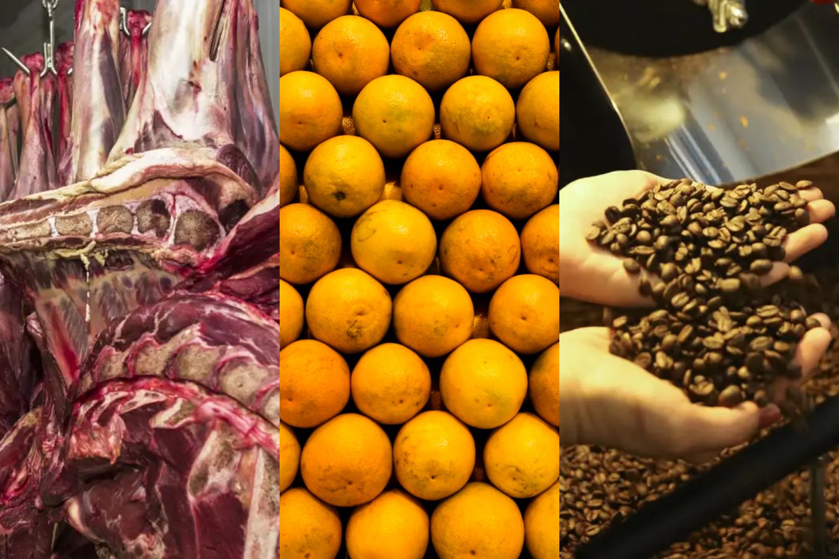 Tarifaço de Trump derruba preços da carne, café e laranja no atacado no Brasil
