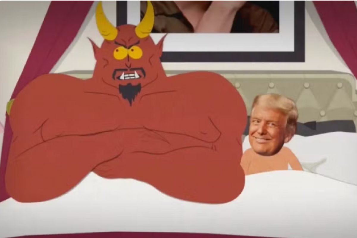 'South Park' faz referência a caso Epstein e coloca Satanás na cama com Trump