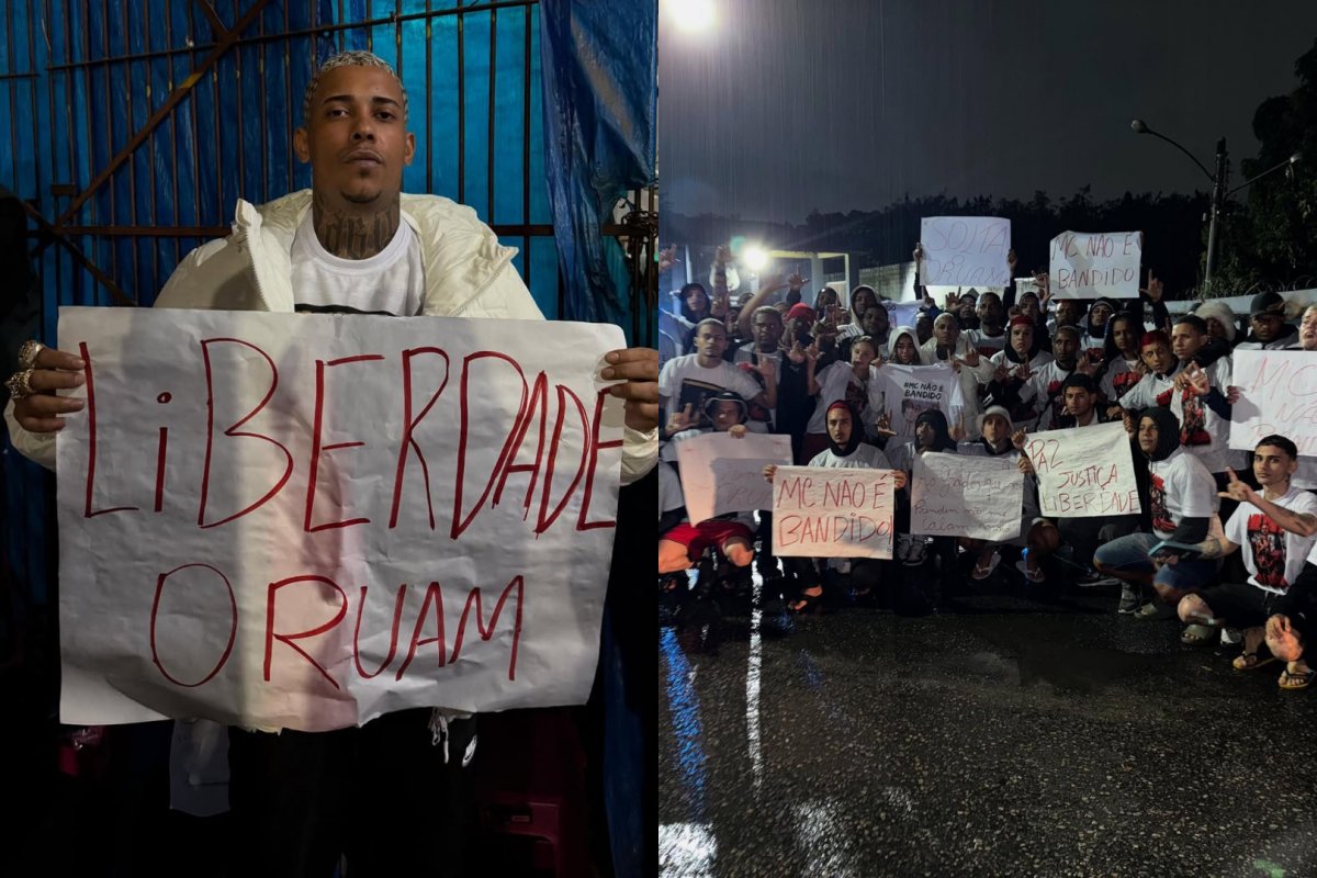 Vídeo: Poze do Rodo participa de protesto com familiares e amigos de Oruam