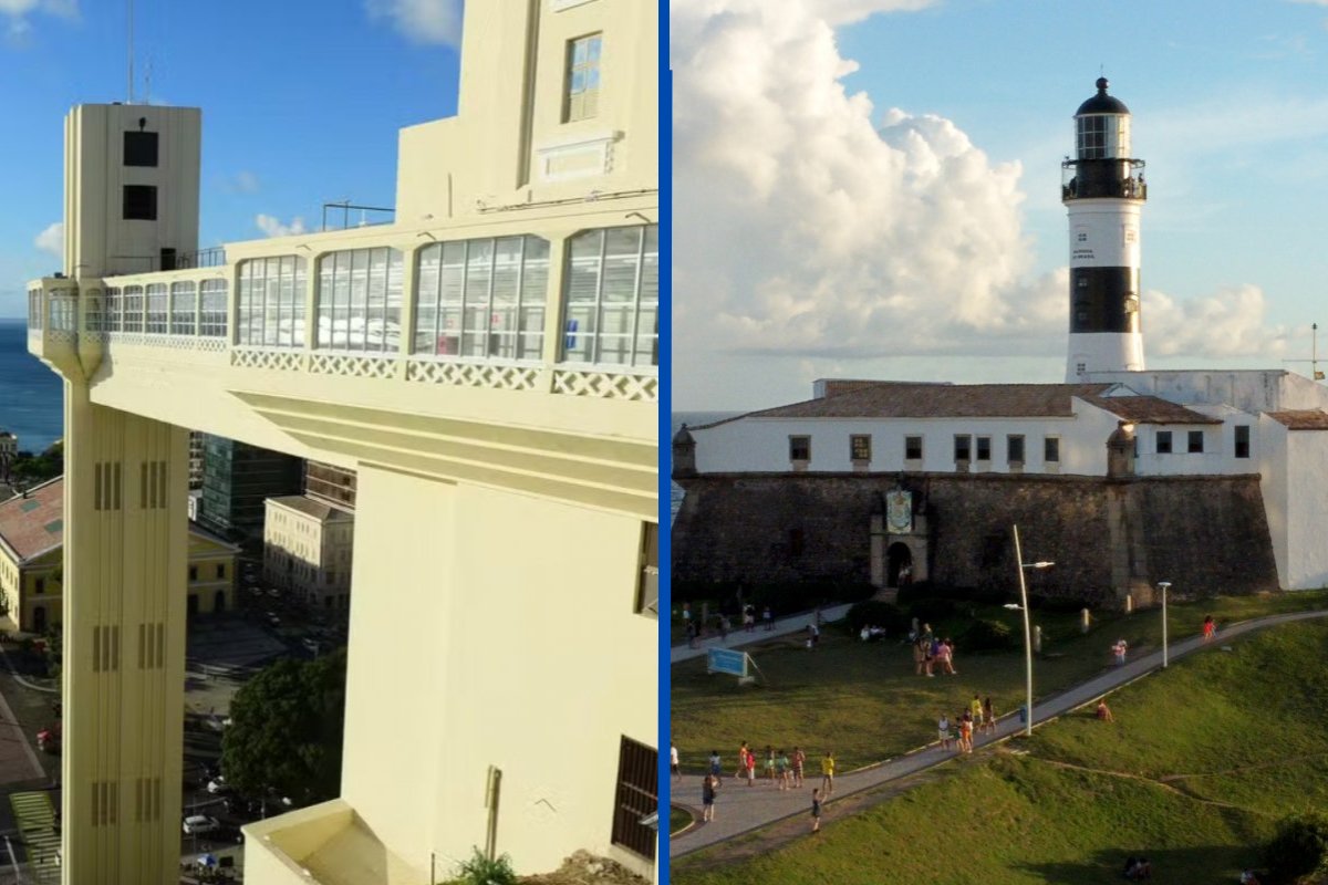 Elevador Lacerda e Farol da Barra integram o ranking de 25 melhores atrações turísticas do Brasil em 2025, segundo TripAdvisor
