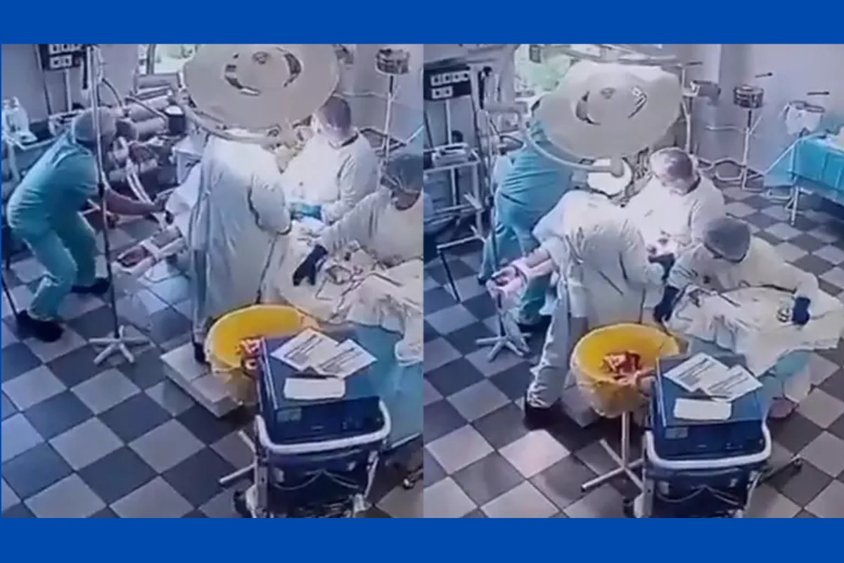 Vídeo: médicos em cirurgia seguram paciente durante terremoto na Rússia