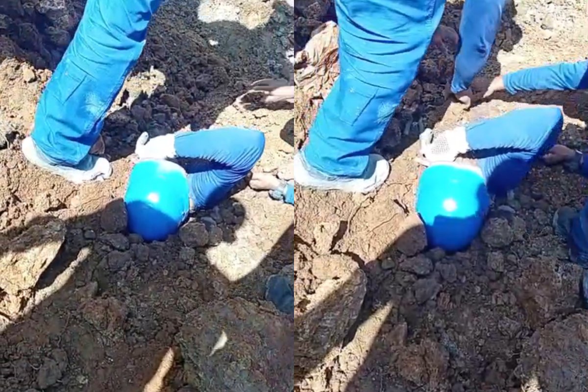 Vídeo: Trabalhador fica soterrado após deslizamento em obra de Itabuna
