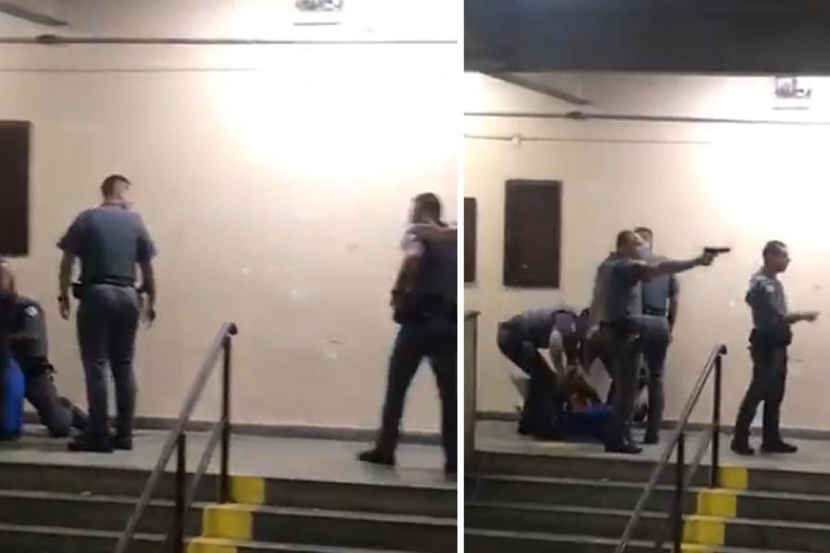 Policiais agridem alunos com socos e chutes dentro de uma escola em SP