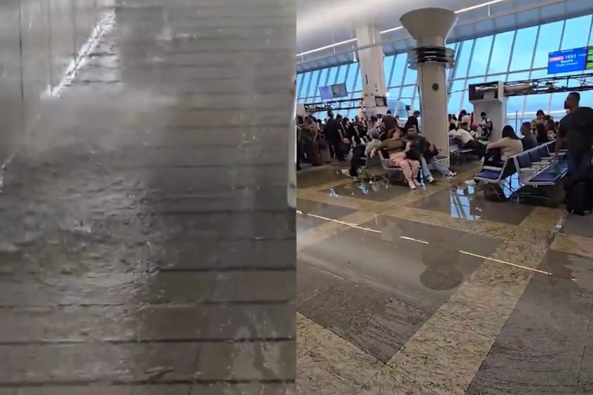 Vídeo: A três meses da COP30, Aeroporto Internacional de Belém registra alagamento na área de embarque em meio a obras