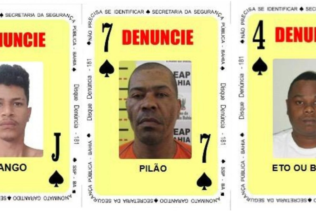 Disque Denúncia atualiza Baralho do Crime com três novos procurados