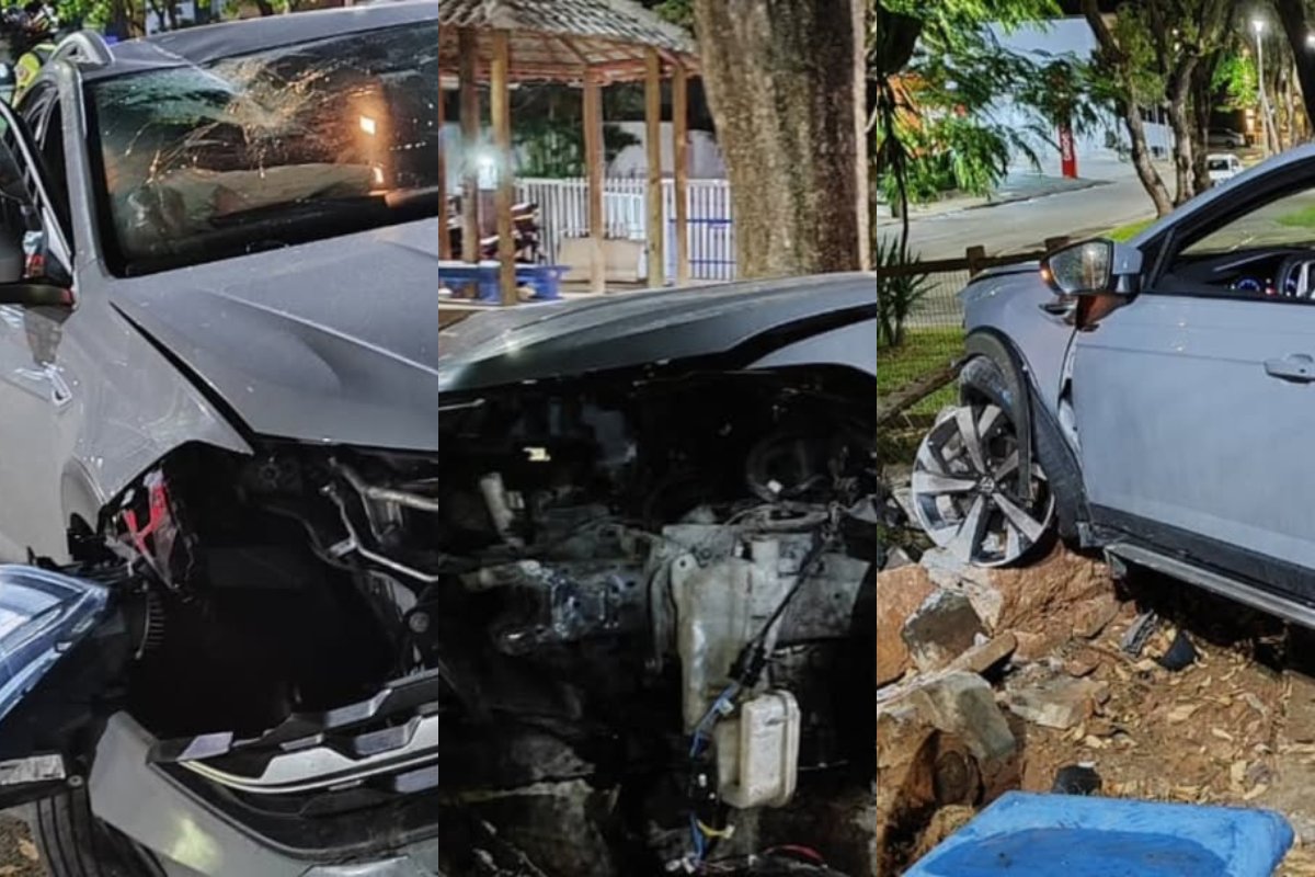 Vídeo: Motorista invade praça após tentar fugir de blitz em Salvador