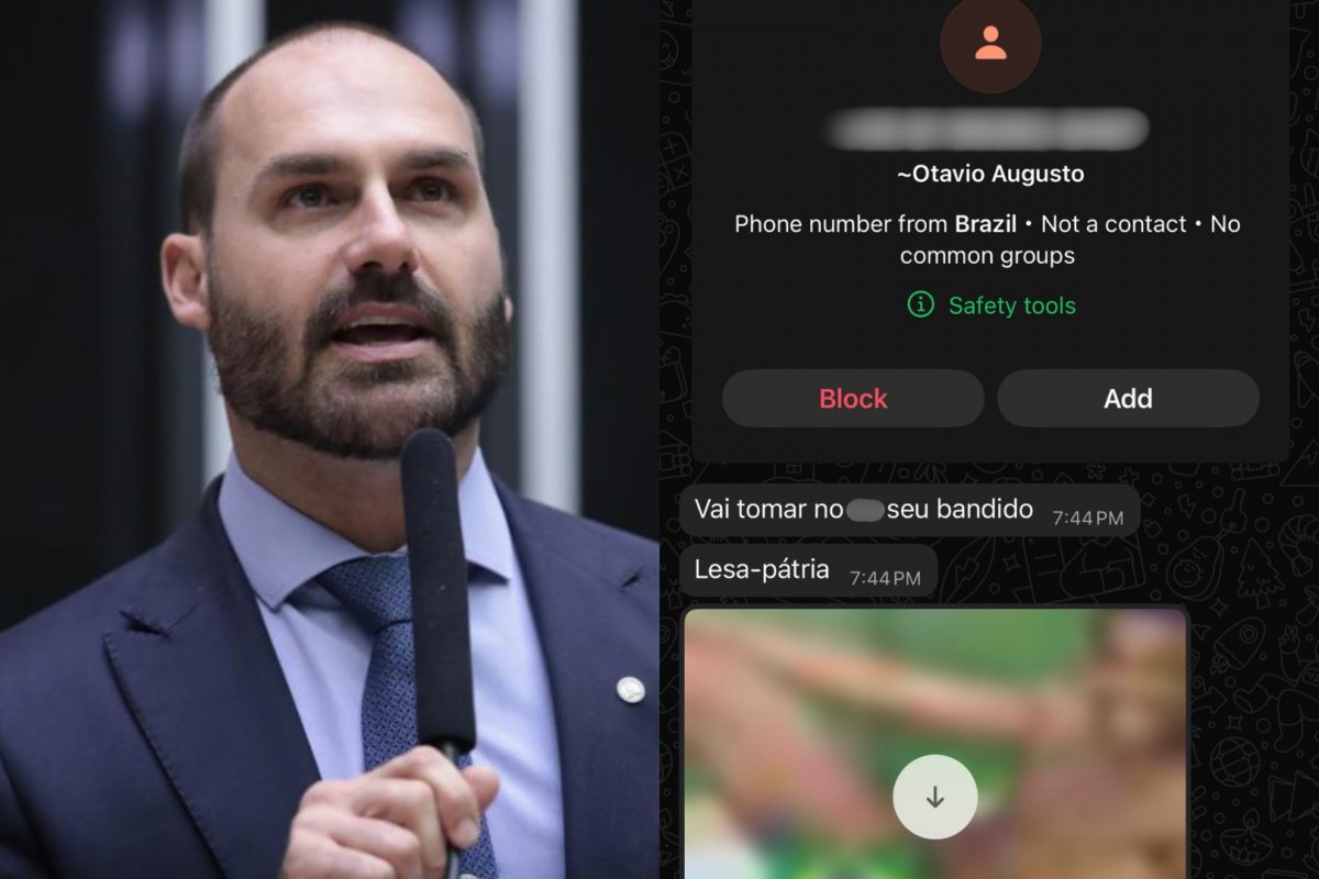 Eduardo Bolsonaro afirma ter sido alvo de insultos após número de celular ser vazado: "bandido"