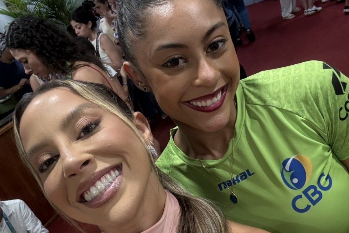 Renata Saldanha, campeã do BBB, prestigia o Mundial de Ginástica e encontra atletas nos bastidores!