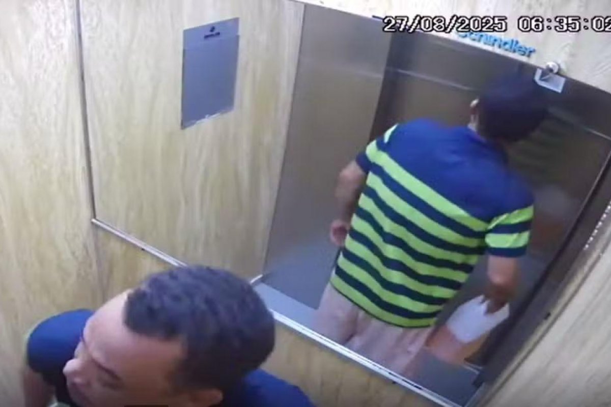 Vídeo: Câmeras flagram momento em que zelador entra com galão de gasolina e ateia fogo em prédio