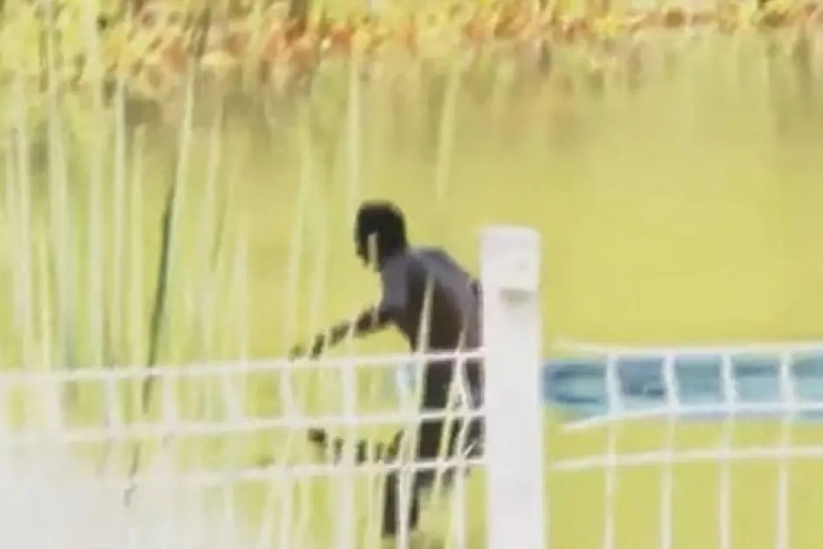 Suspeito armado se esconde em córrego após troca de tiros com a PM