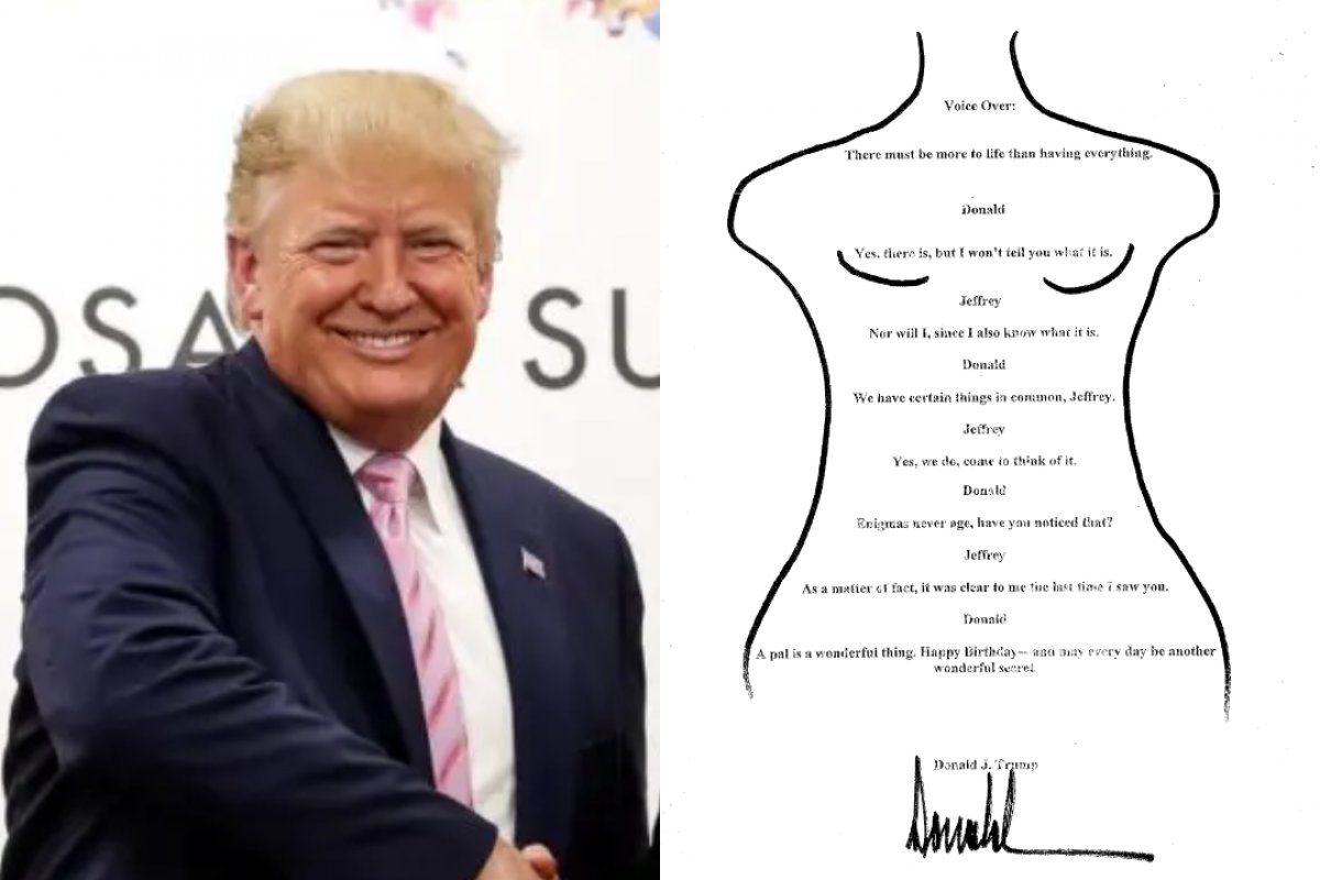 Democratas divulgam suposta carta de aniversário de Donald Trump para Epstein, acusado de tráfico sexual