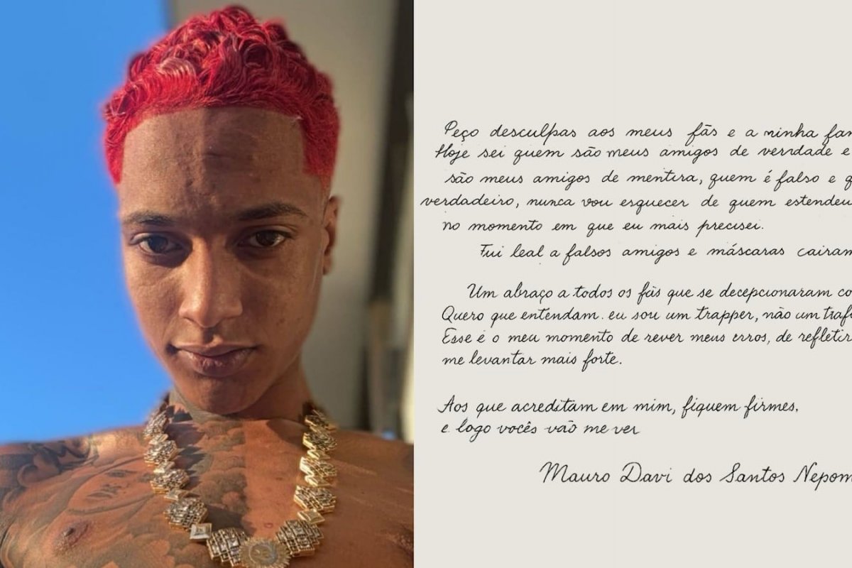 “Fui leal a falsos amigos e máscaras caíram”, desabafa Oruam em carta aberta