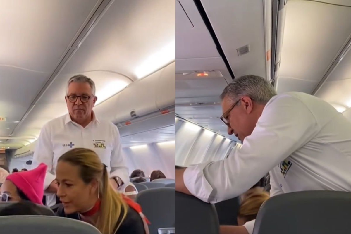 Vídeo: Ministro da saúde socorre passageira em voo