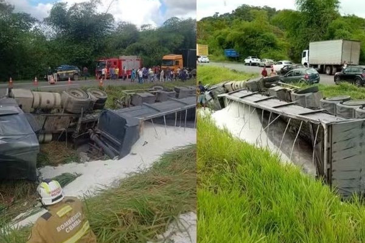 Homem morre após colisão entre caminhões na BR-324 