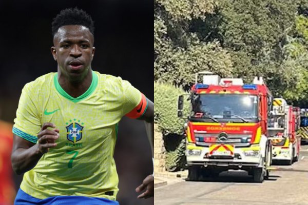 [Casa de Vinicius Júnior sofre princípio de incêndio; fogo é controlado por bombeiros]