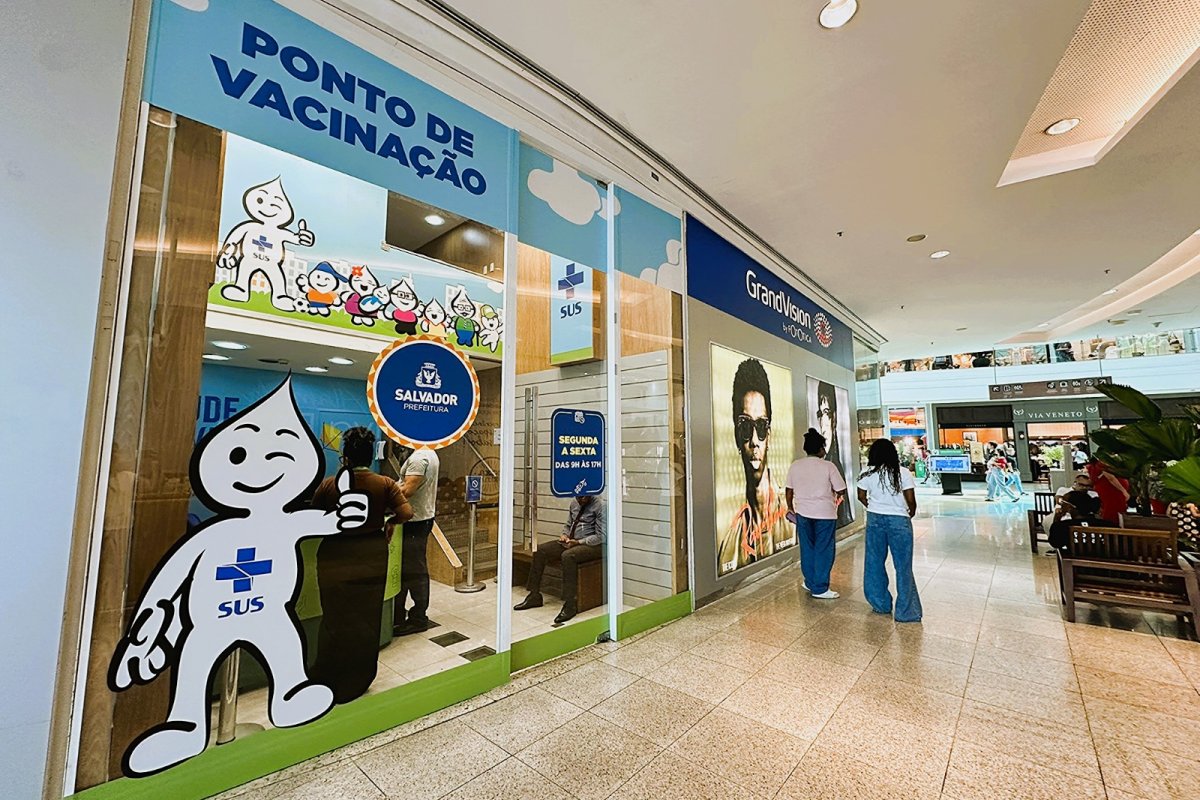 Localização de ponto de vacinação em shopping de Salvador é modificado; confira 