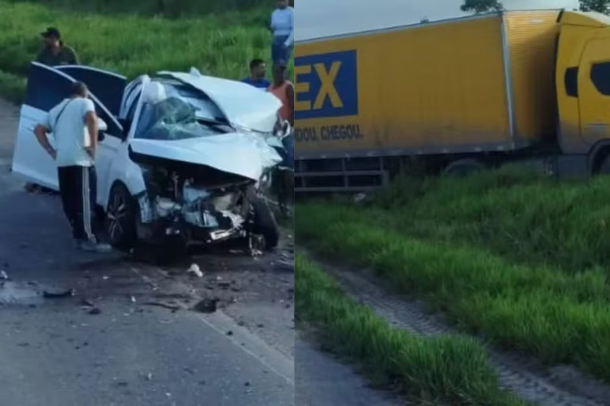 Batida entre Caminhão dos Correios e carro causa uma morte