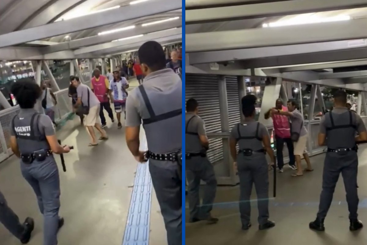 Vídeo: ambulantes arremessam objetos contra seguranças durante confusão em metrô de Salvador