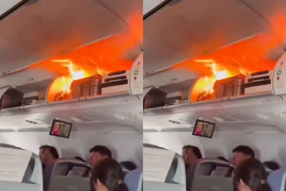 Bateria de lítio causa incêndio em voo na China; avião precisou fazer pouso de emergência