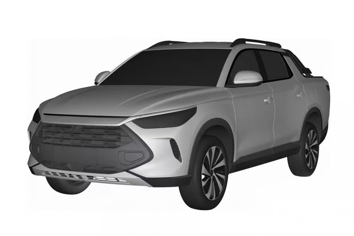 Nova picape híbrida da BYD tem fotos vazadas em rede social