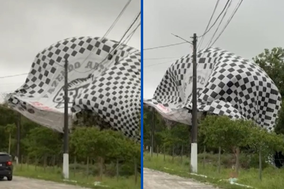 Vídeo: balão cai sobre casas e deixa cidade da Bahia sem energia