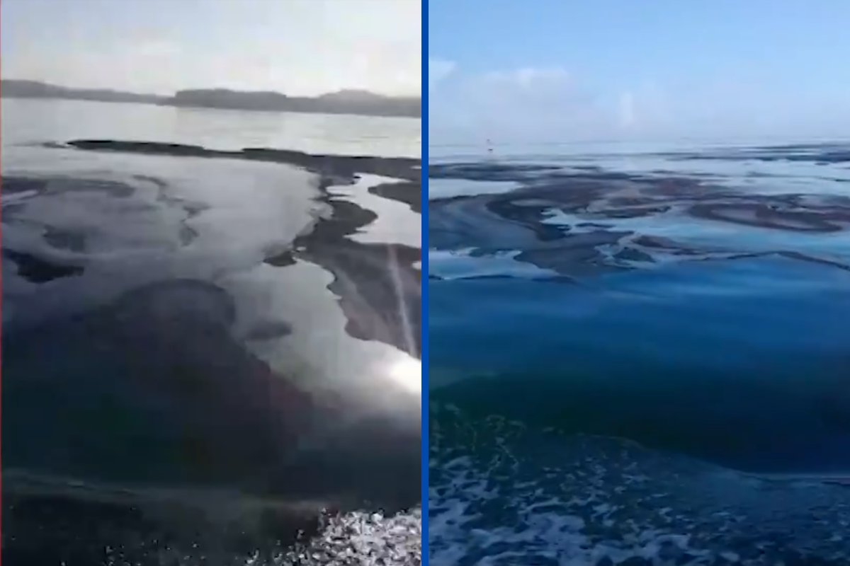 Vídeo: pescadores flagram mancha no mar da Baía de Todos-os-Santos