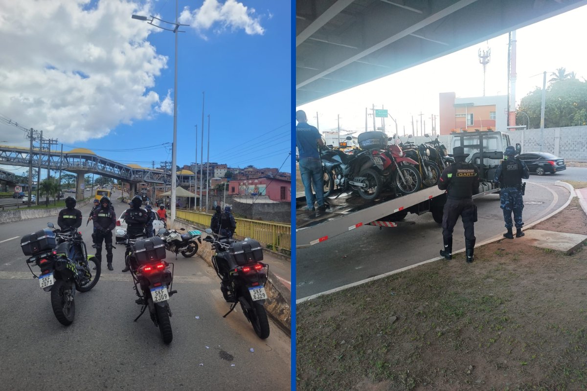 Dezenas de motociclistas são autuados por uso indevido de passarelas na capital baiana