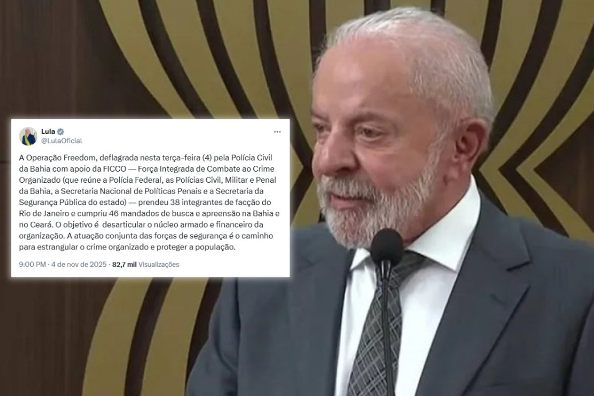 Após classificar megaoperação no Rio como 'matança', Lula enaltece ação com 36 presos na Bahia: 'caminho para estrangular o crime organizado e proteger a população'