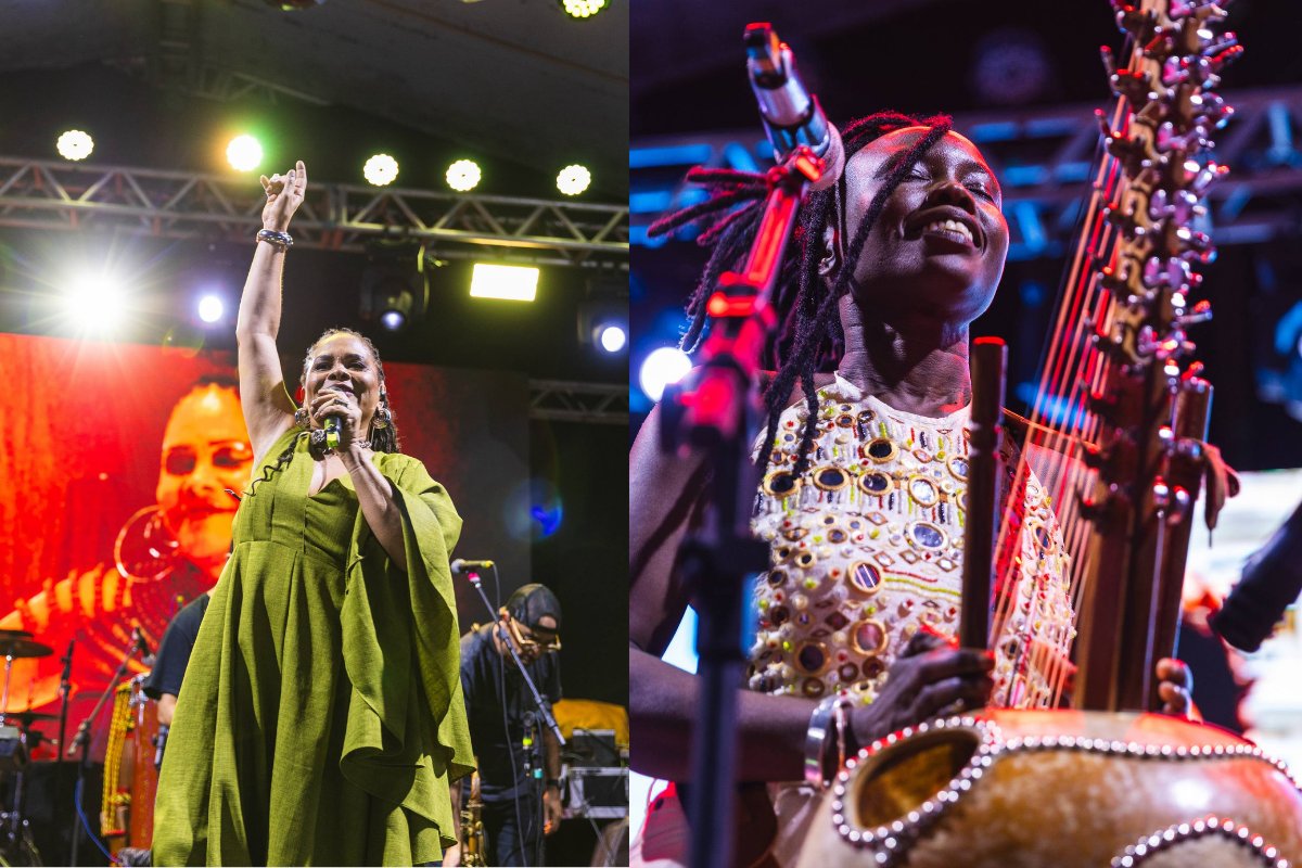 Cantora senegalesa Senny Camara e Márcia Short fazem apresentação no festival Brasil-França