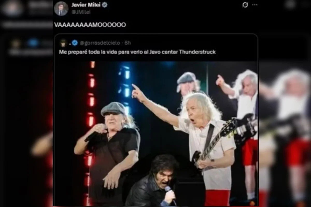 Milei comemora convite falso do AC/DC para cantar em show na Argentina