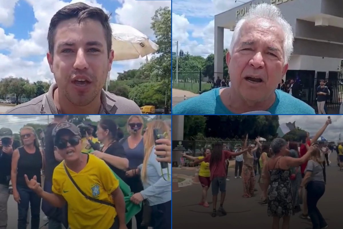 Vídeo: manifestantes criticam e comemoram prisão de Bolsonaro em frente à sede da PF em Brasília