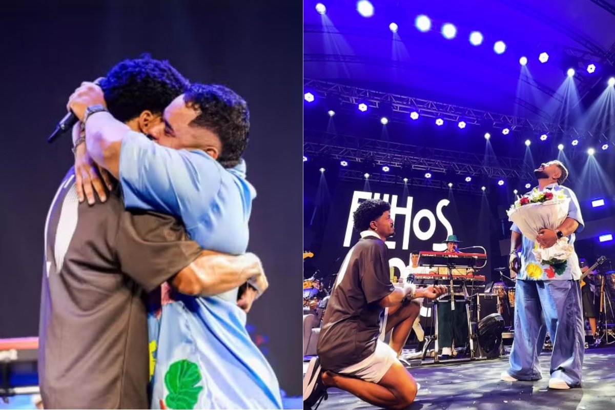 Cantor da banda Filhos de Jorge é pedido em casamento durante show em Salvador