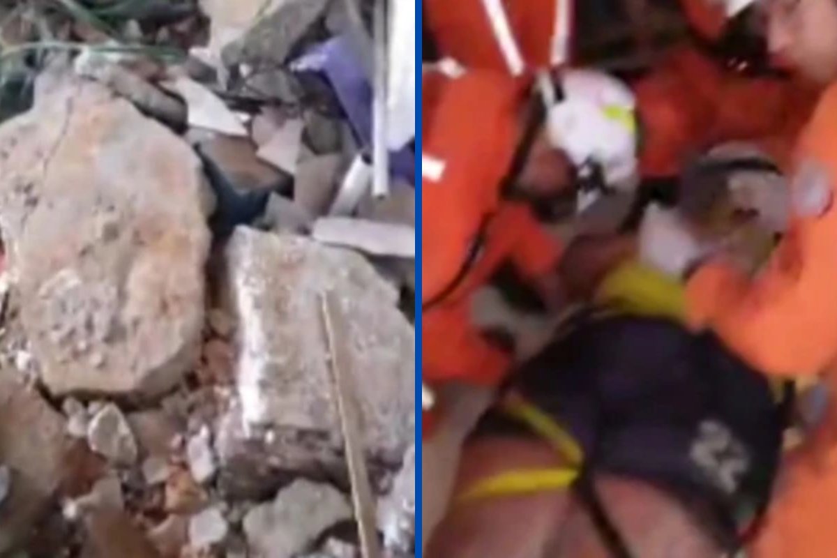 Vídeo: mulher fica soterrada após laje desabar em residência de Salvador