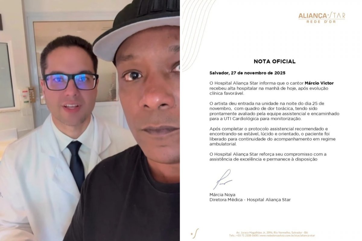 Vídeo: Márcio Victor recebe alta após cateterismo e faz alerta sobre sintomas cardíacos