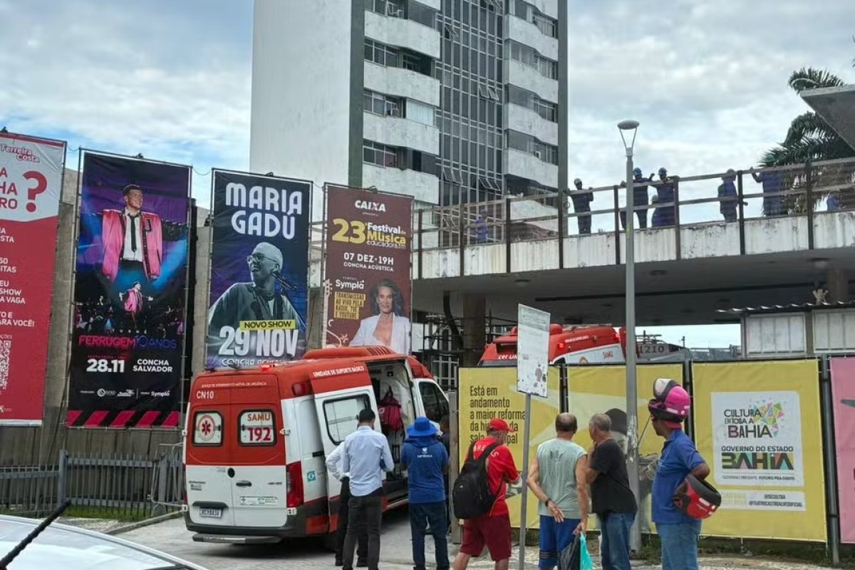 Homem sofre acidente durante obra do TCA em Salvador 