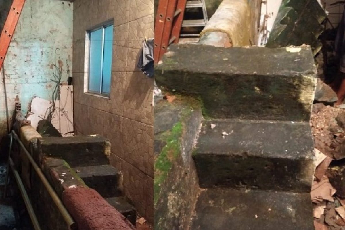 Mulher fica ferida após desabamento de uma escada em Massaranduba