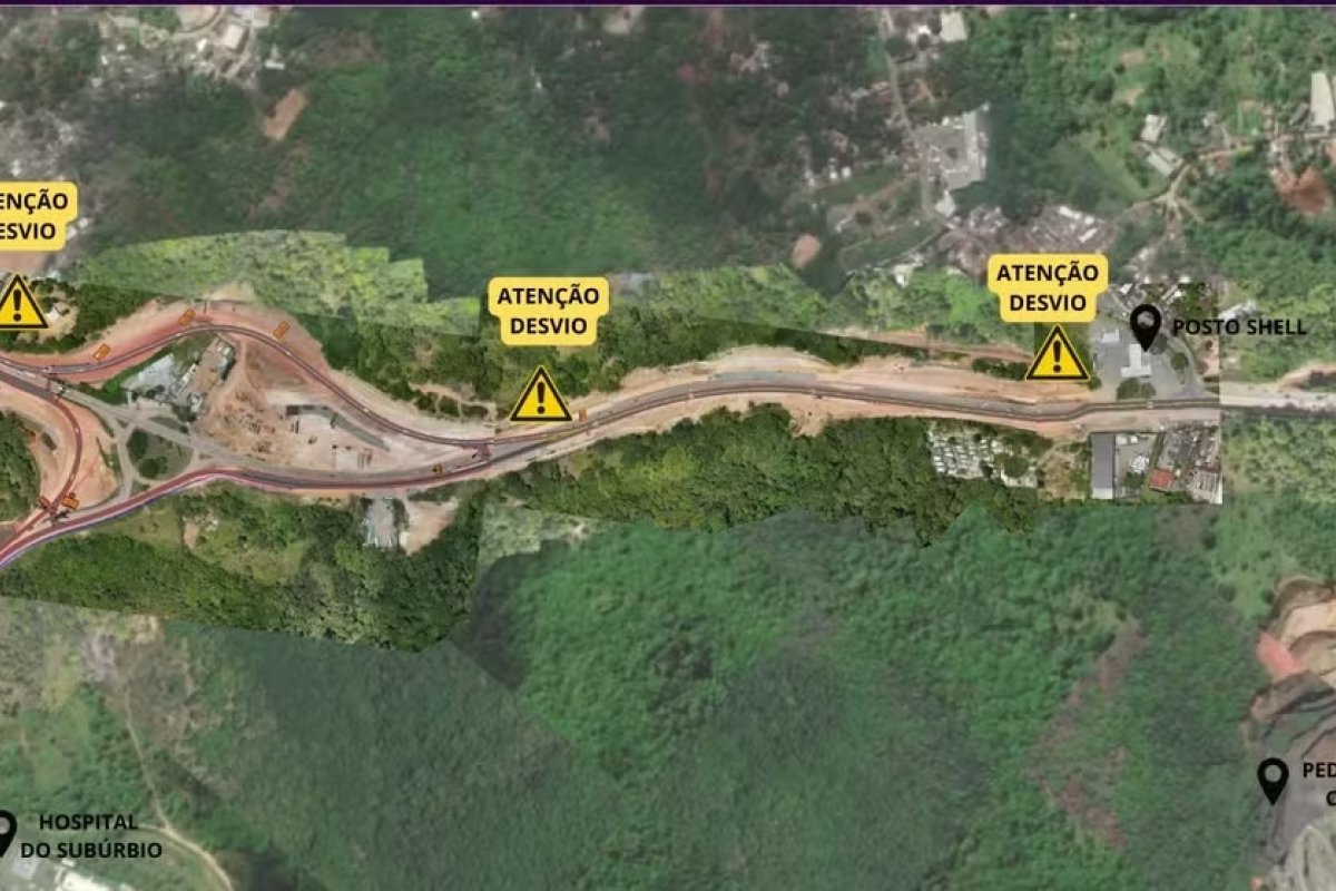 Estrada do Derba sofrerá alterações temporárias para realização de obras do VLT e duplicação da via 