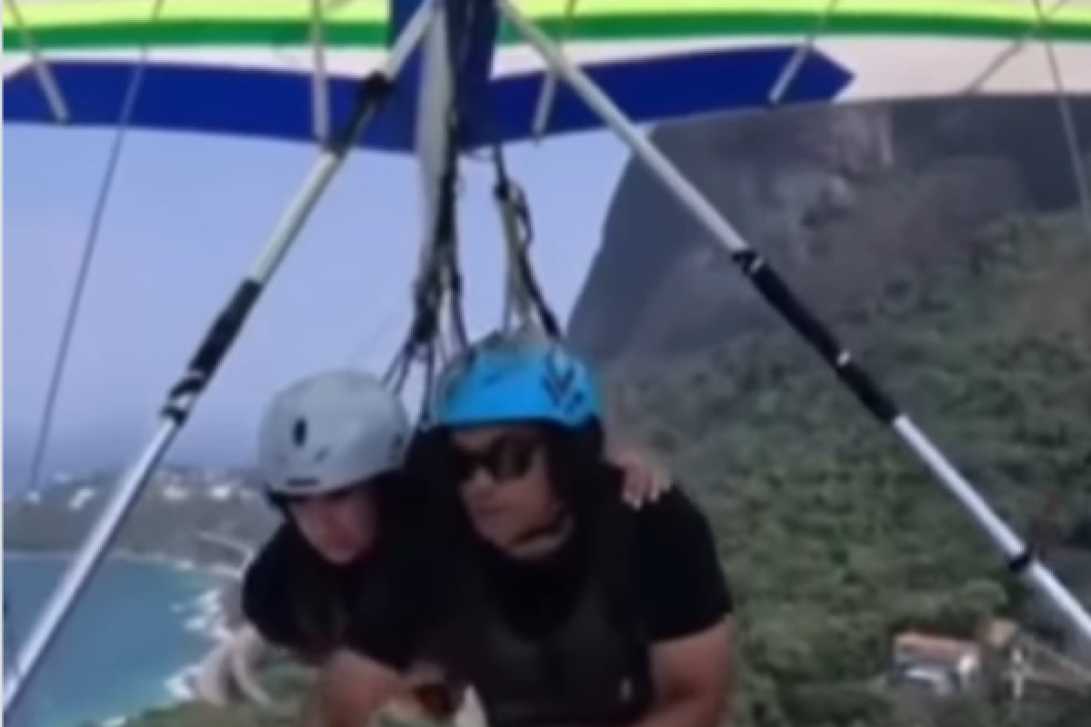 Vídeo: jovem passa mal e vomita durante voo de asa delta no Rio de Janeiro; web reage com humor 