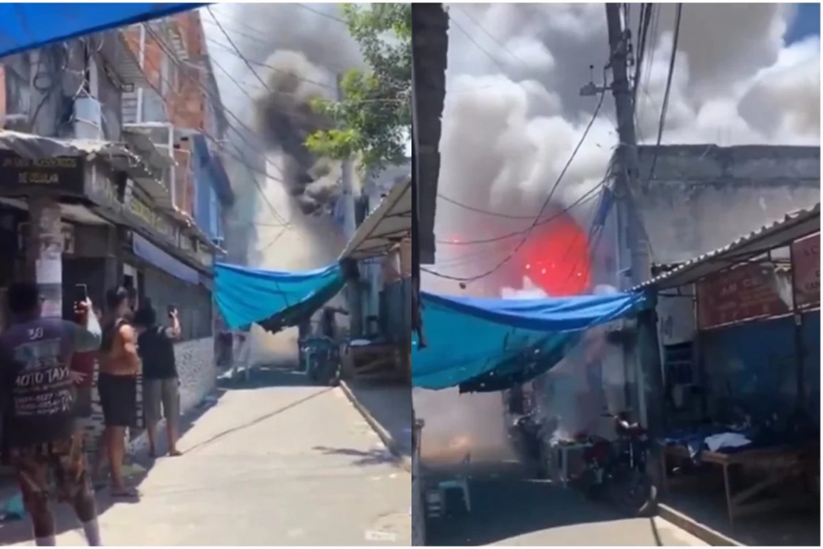 Vídeo: Incêndio de grandes proporções atinge galpão de escola de samba no Rio de Janeiro