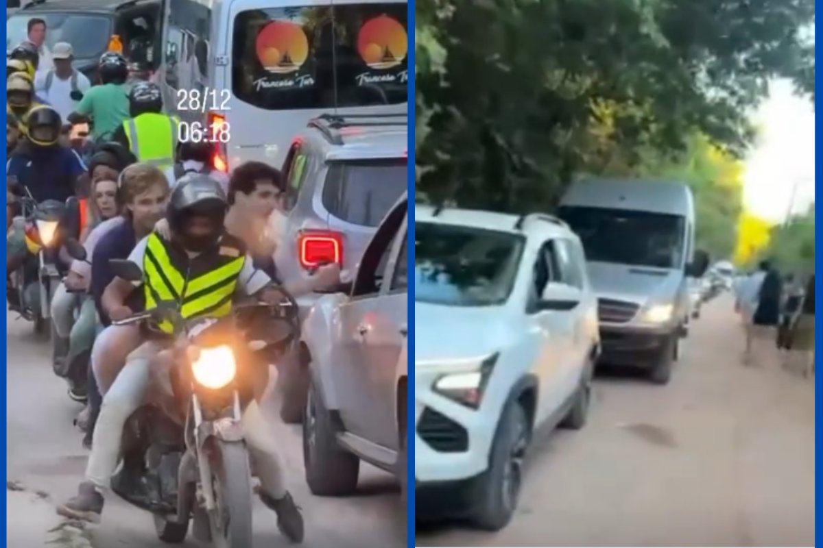 Vídeo: Trancoso registra longo congestionamento às vésperas do Réveillon