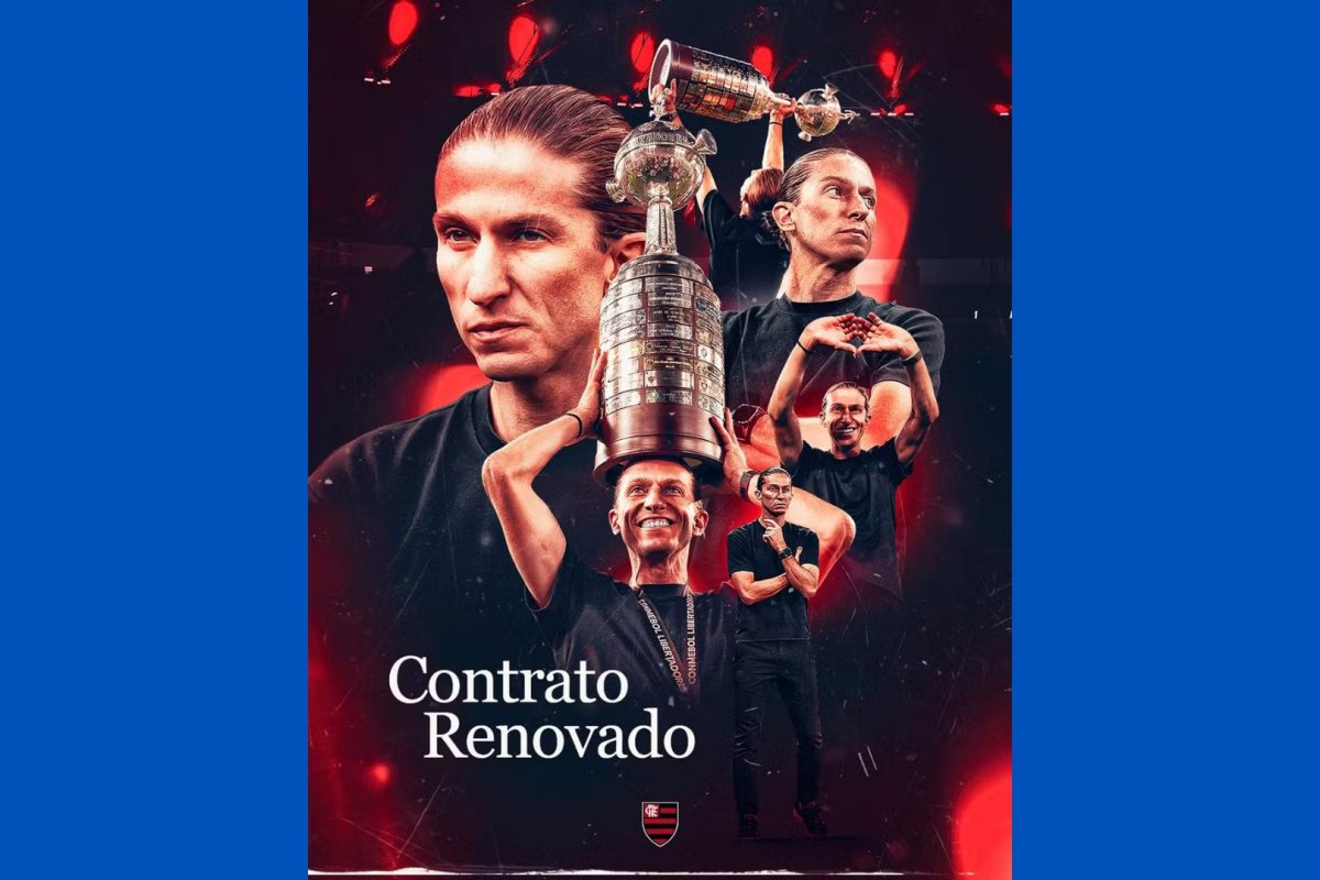 Flamengo anuncia renovação do contrato com o técnico Filipe Luís