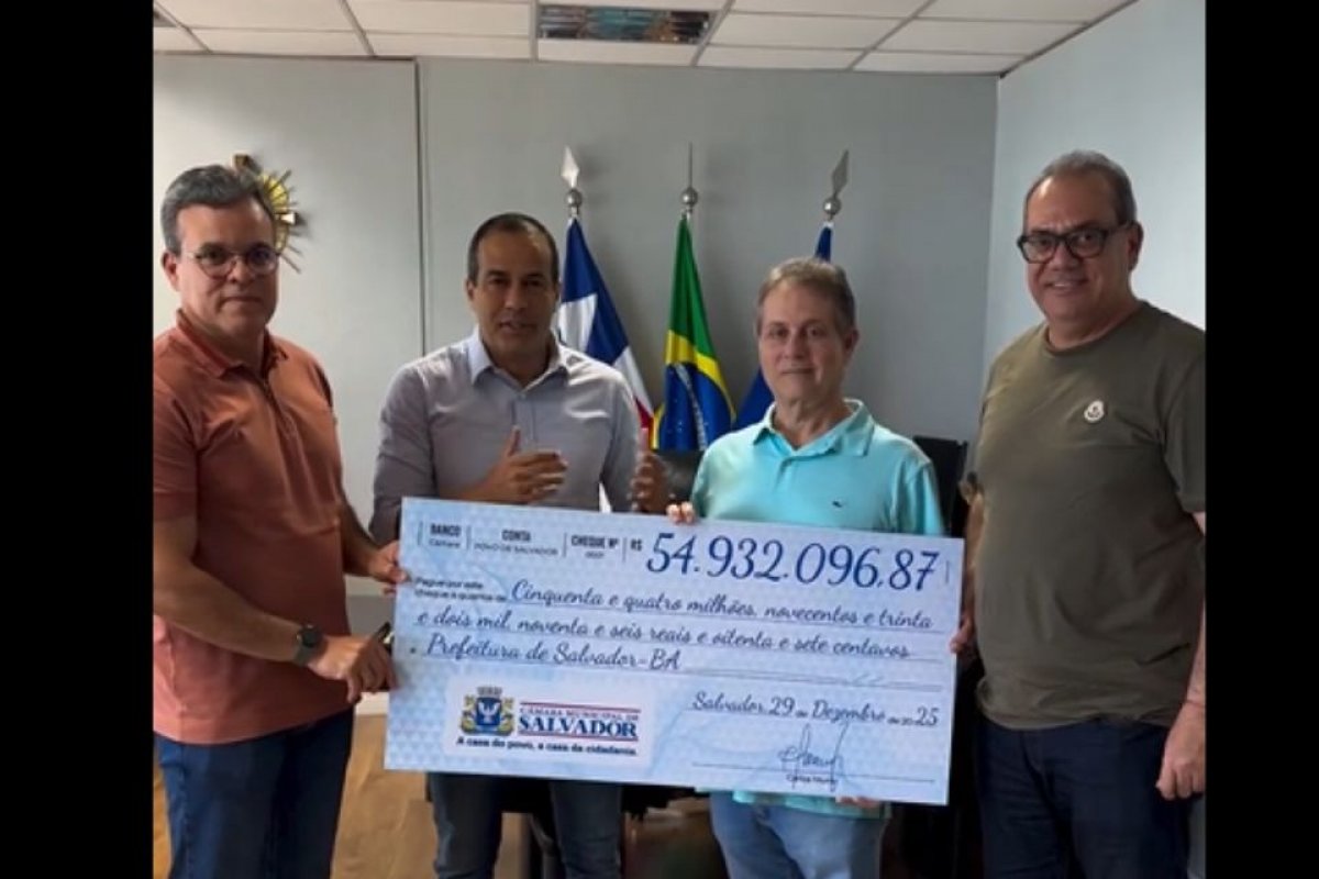 Câmara de Salvador devolve quase R$ 55 milhões à Prefeitura em 2025