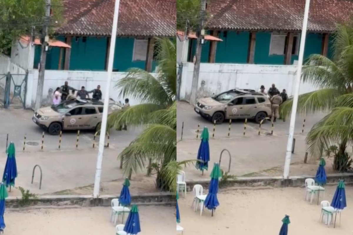 Vídeo: foragido da justiça é preso pela PM na praia de São Tomé de Paripe
