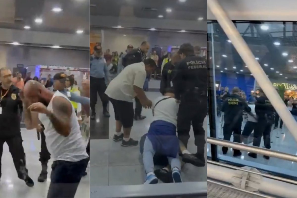 Vídeo: Homem embriagado perde voo, tenta quebrar aeroporto e causa prejuízo de R$ 3 mil