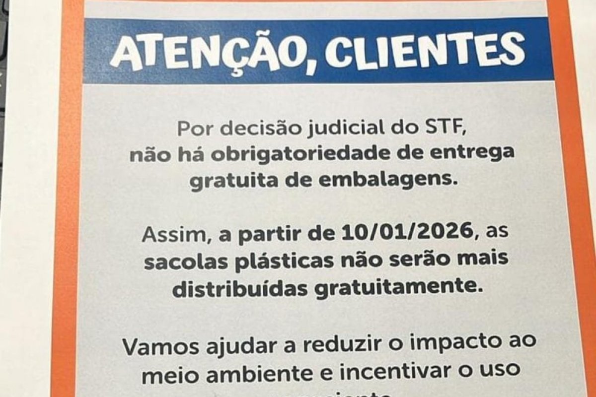 Supermercado de Salvador anuncia suspensão de sacolas gratuitas a partir de 10 de janeiro