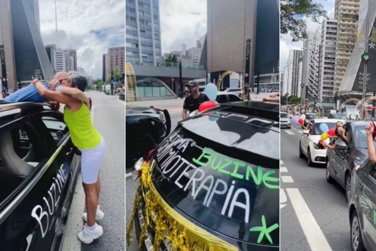 Vídeo: familiares de adolescente baiano fazem 'buzinaço' para celebrar última quimioterapia do jovem