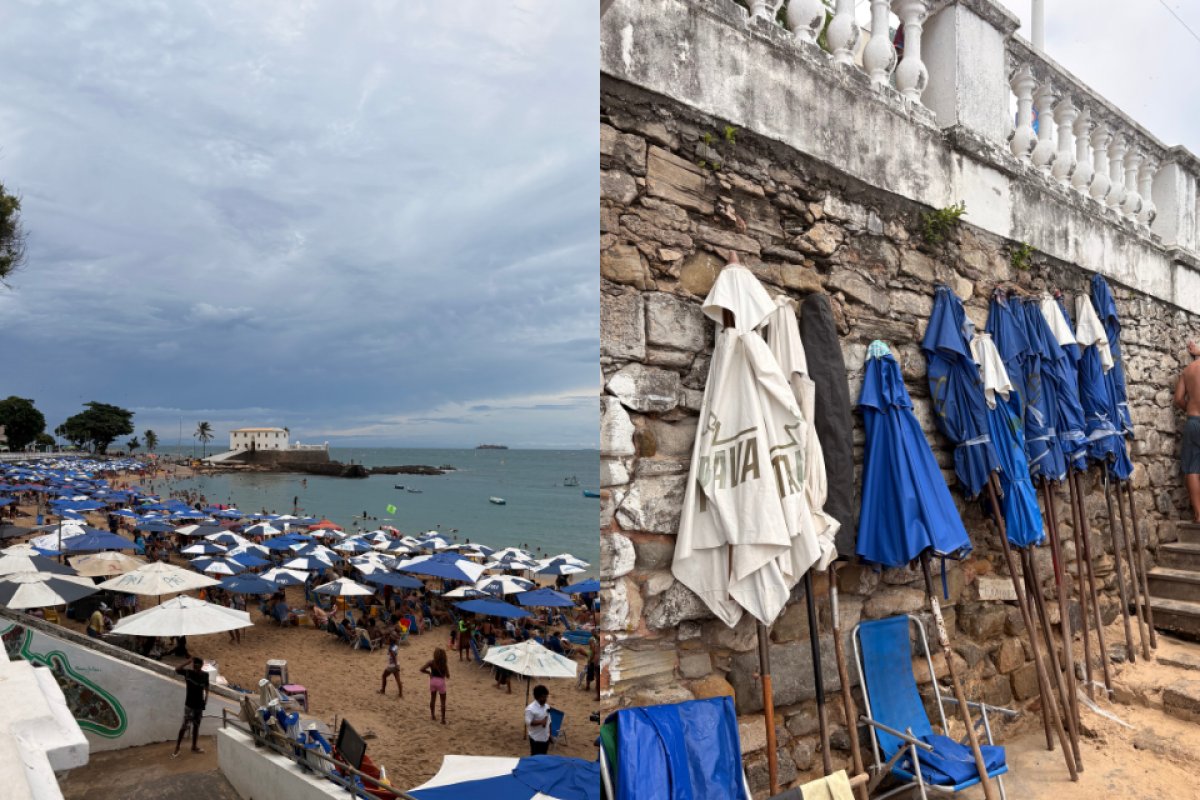 VÍDEO: Nova lei sobre kits de praia no Porto da Barra gera reações entre banhistas e barraqueiros; veja